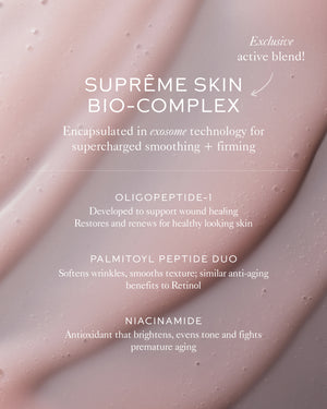 Supreme Skin Bio-Complex infographic with benefits.
