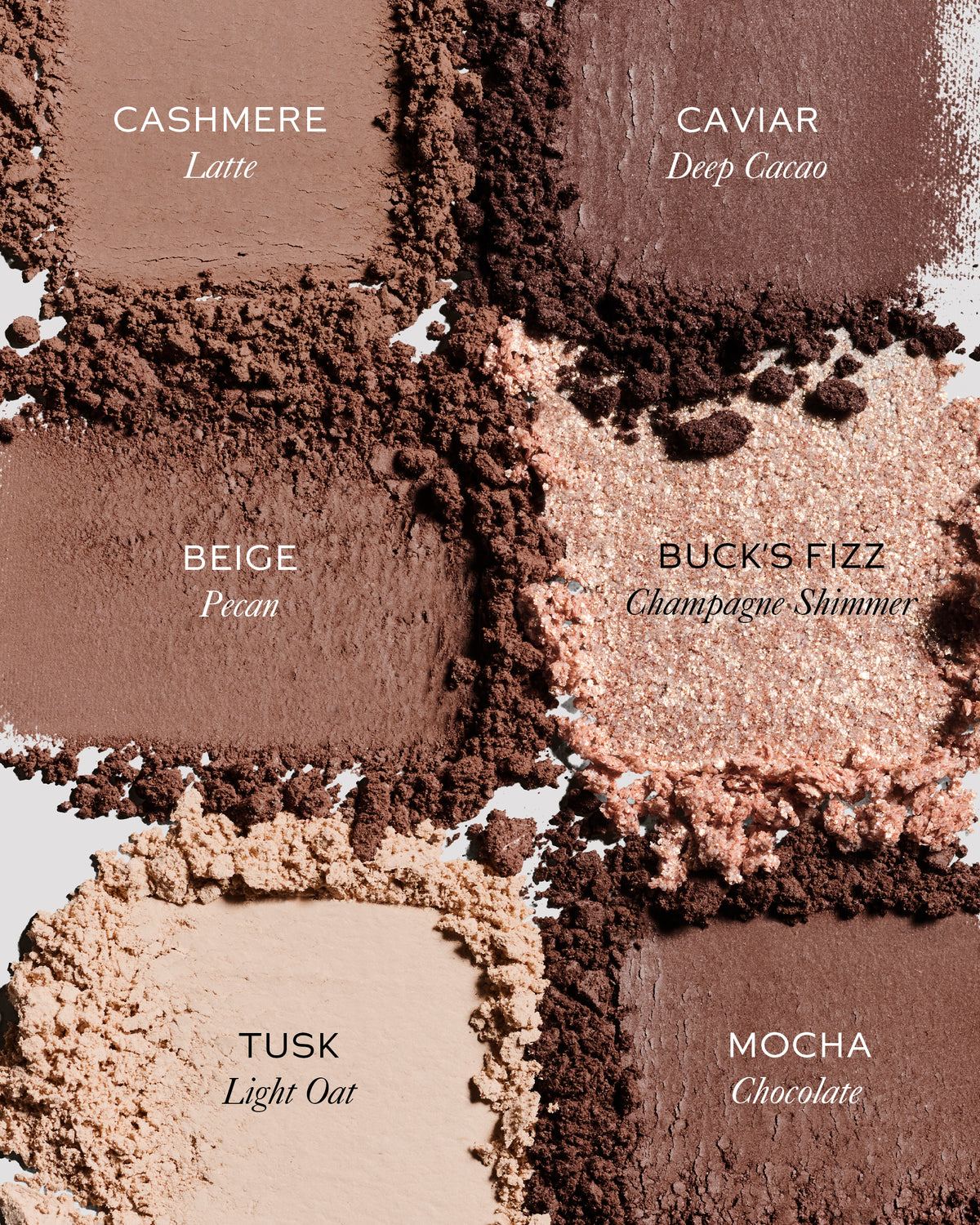 Swatches of eye shadow shades 