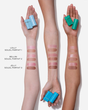 Petite Sun Tone and Glassy Flush arm swatches